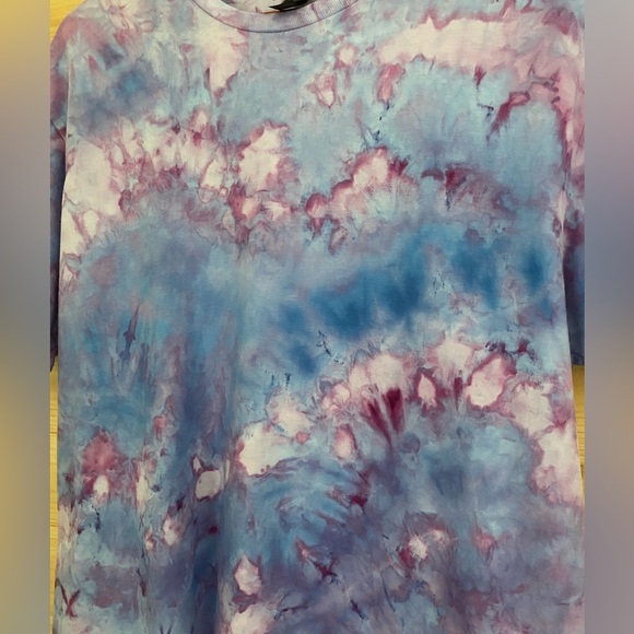 NEW Unisex GILDAN Large Unique Ice Tie-Dye Soft Style T-Shirt Periwinkle - Picture 3 of 7